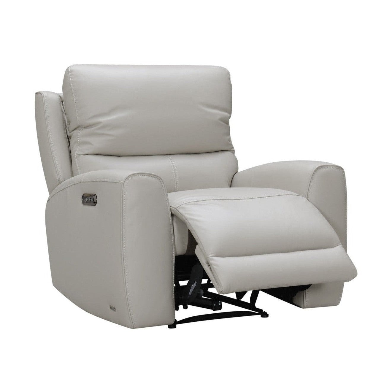Brooke Leather Power Recliner Chair - Light Grey