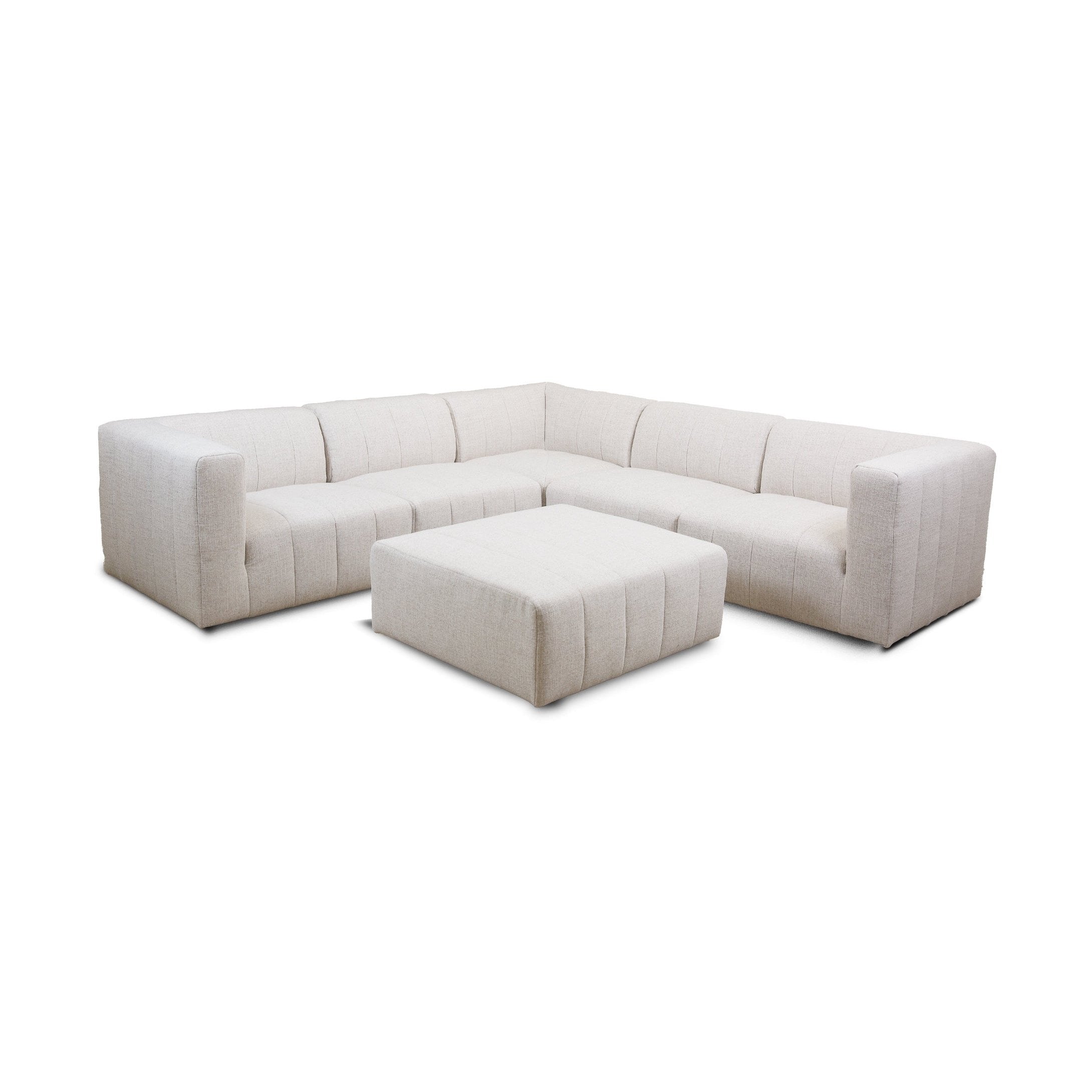 Lauriston Premium Fabric 6 PCs Modular Sectional - Monique Beige