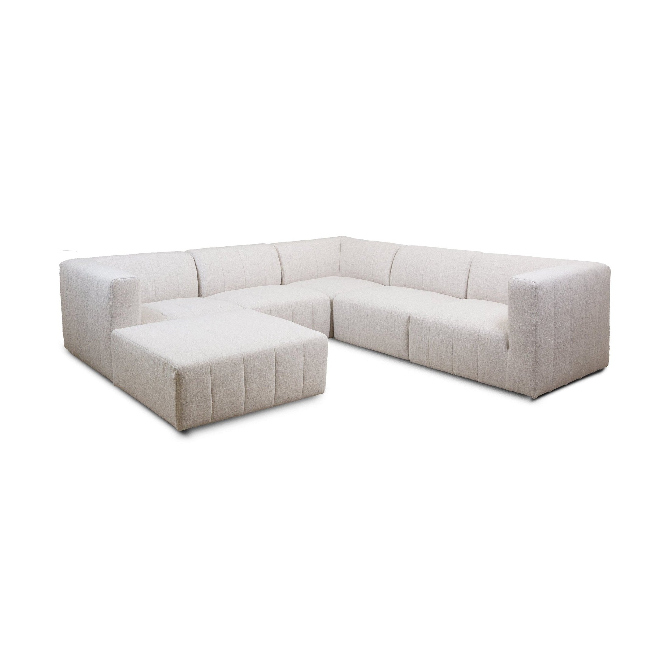 Lauriston Premium Fabric 6 PCs Modular Sectional - Monique Beige