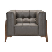 Cascade Genuine Leather Chair - Dark Grey
