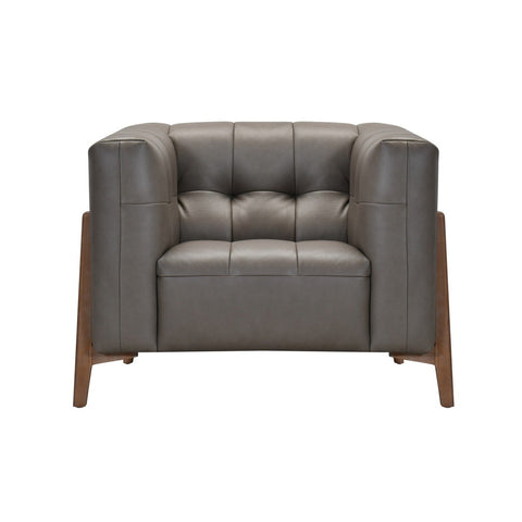 Cascade Genuine Leather Chair - Dark Grey