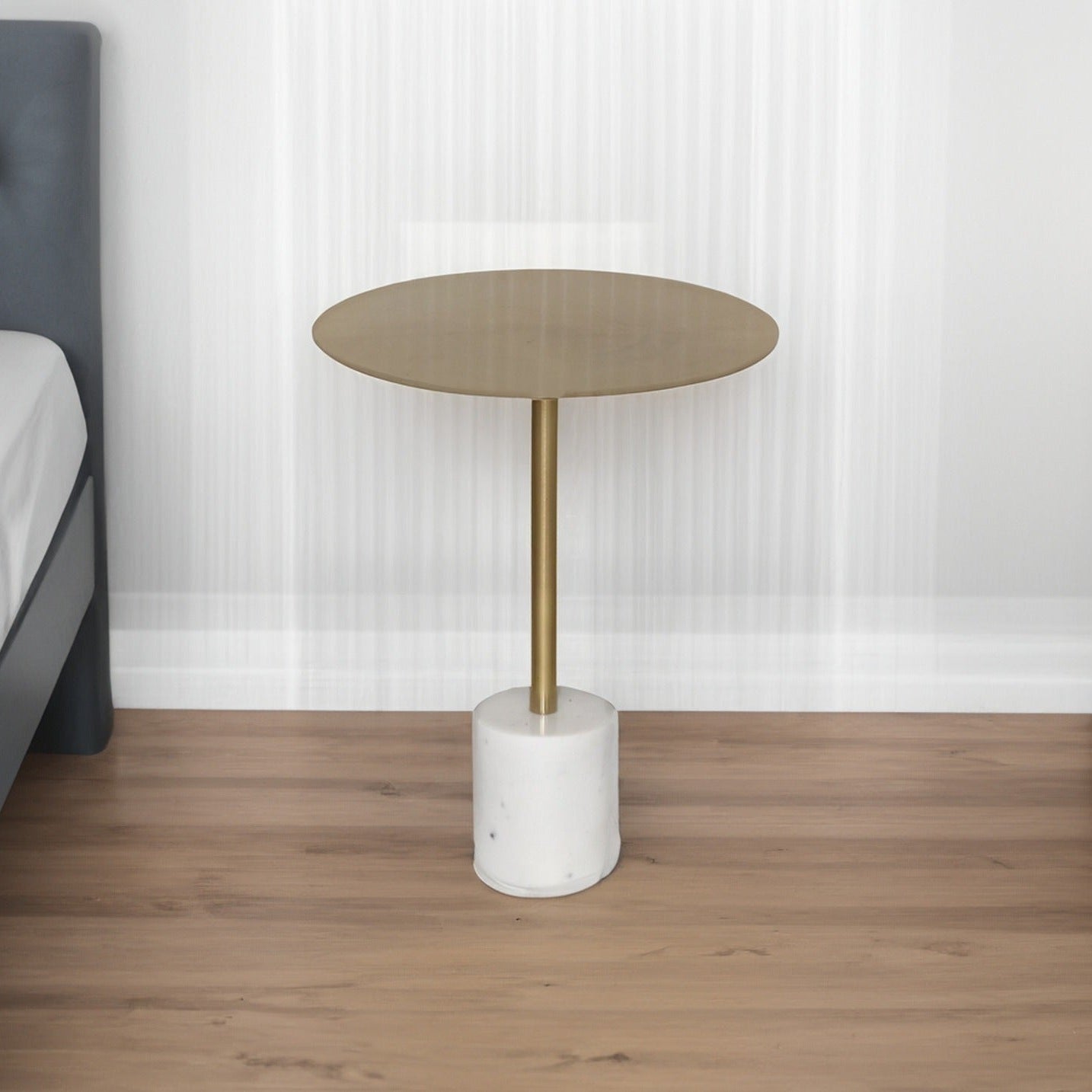 SELAH Side Table With Gold Top / Marble Base