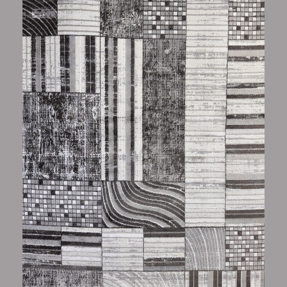 Siena Grey Modern Textured Area Rug