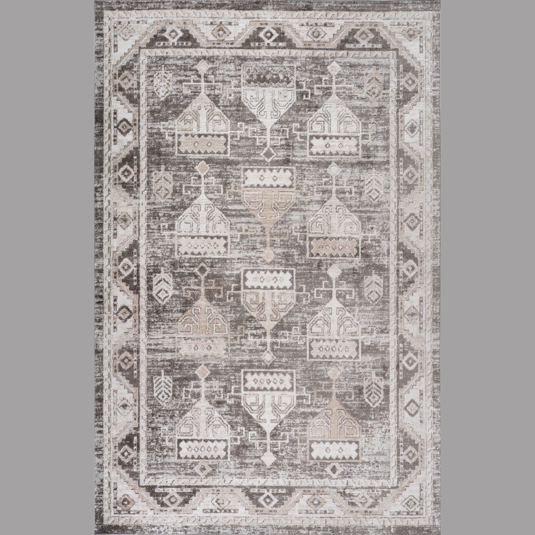 Siena White Contemporary Patterned Area Rug
