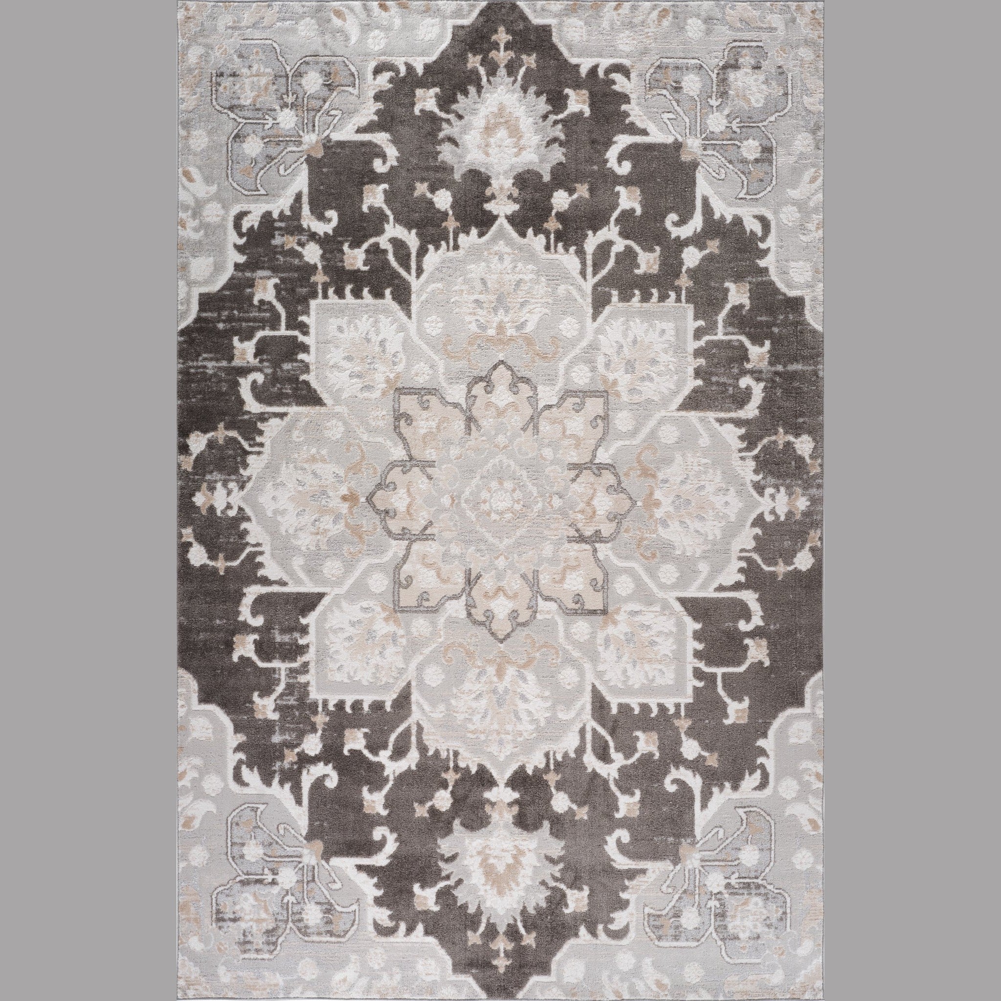 Siena Grey Abstract Modern Area Rug
