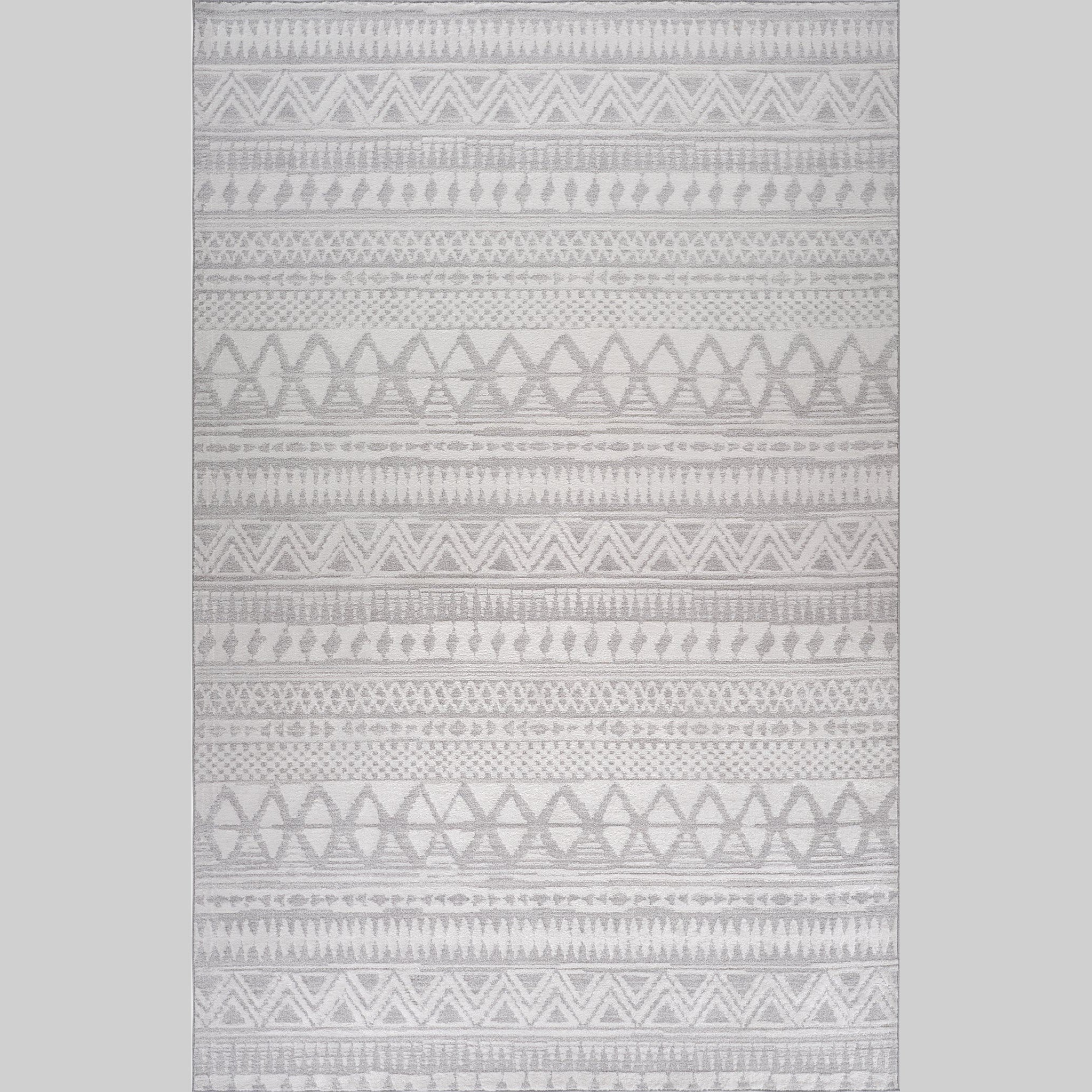 Siena White Geometric Luxe Area Rug – Accents@Home