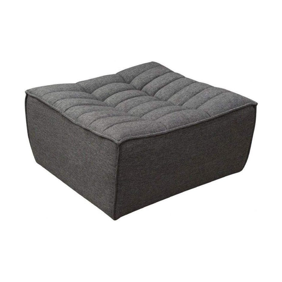 Scoop Square Ottoman - Grey/Blue