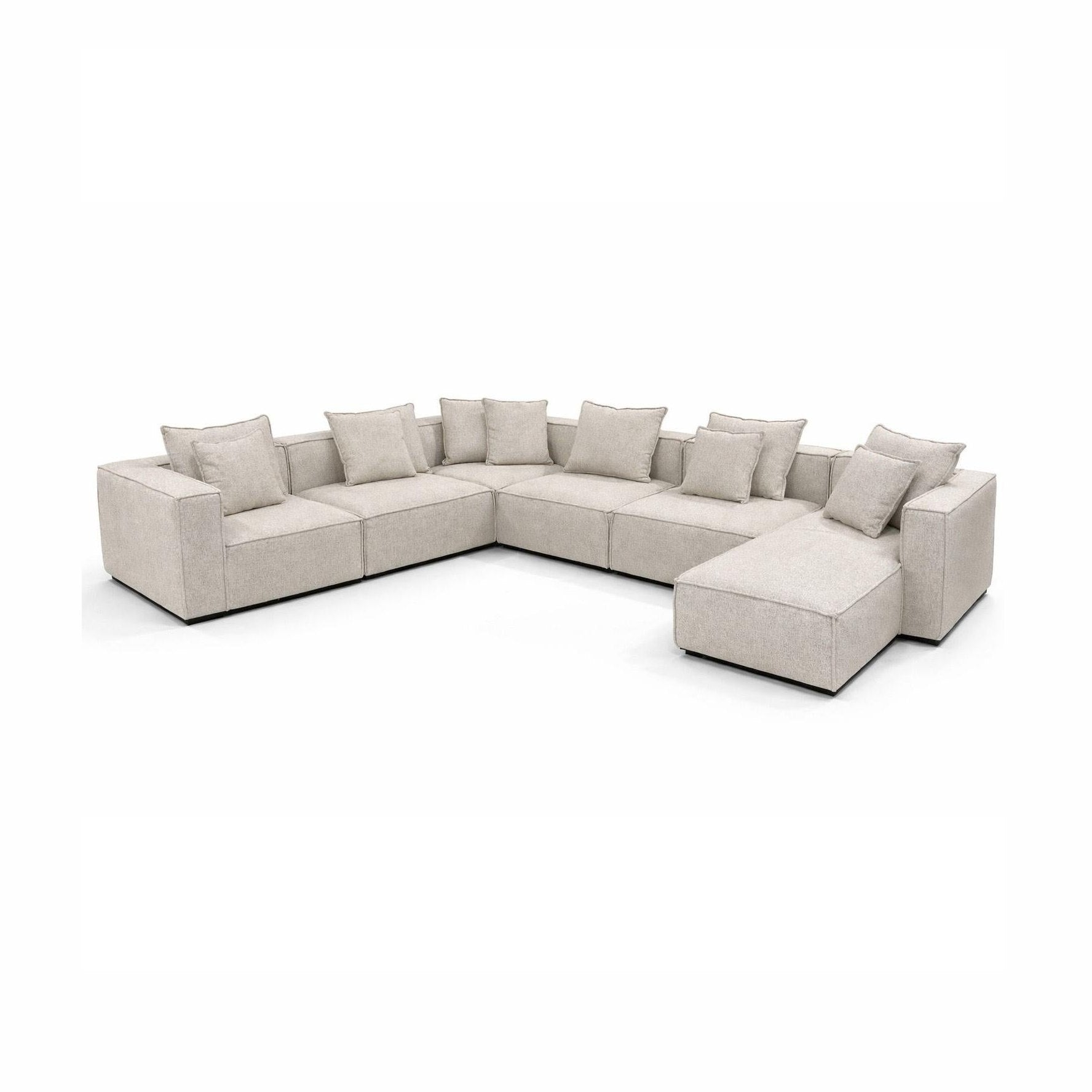 Phoebe 6 Piece Modular  Left / Right Chaise Set - Quartz