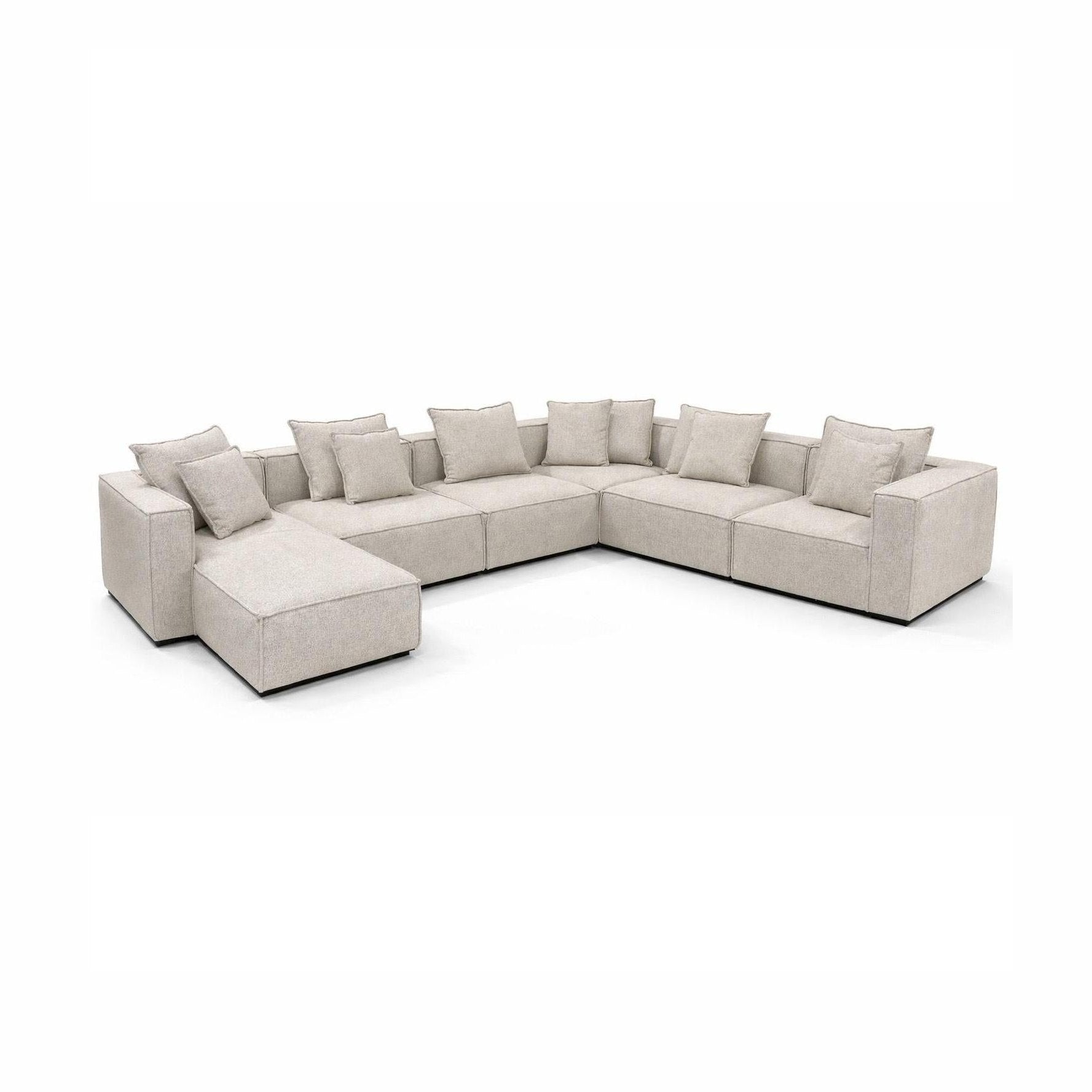 Phoebe 6 Piece Modular  Left / Right Chaise Set - Quartz