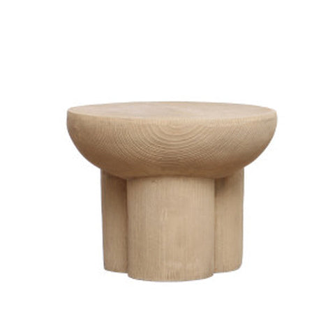 Magnesia Stool, Wood Finish, Tan Color