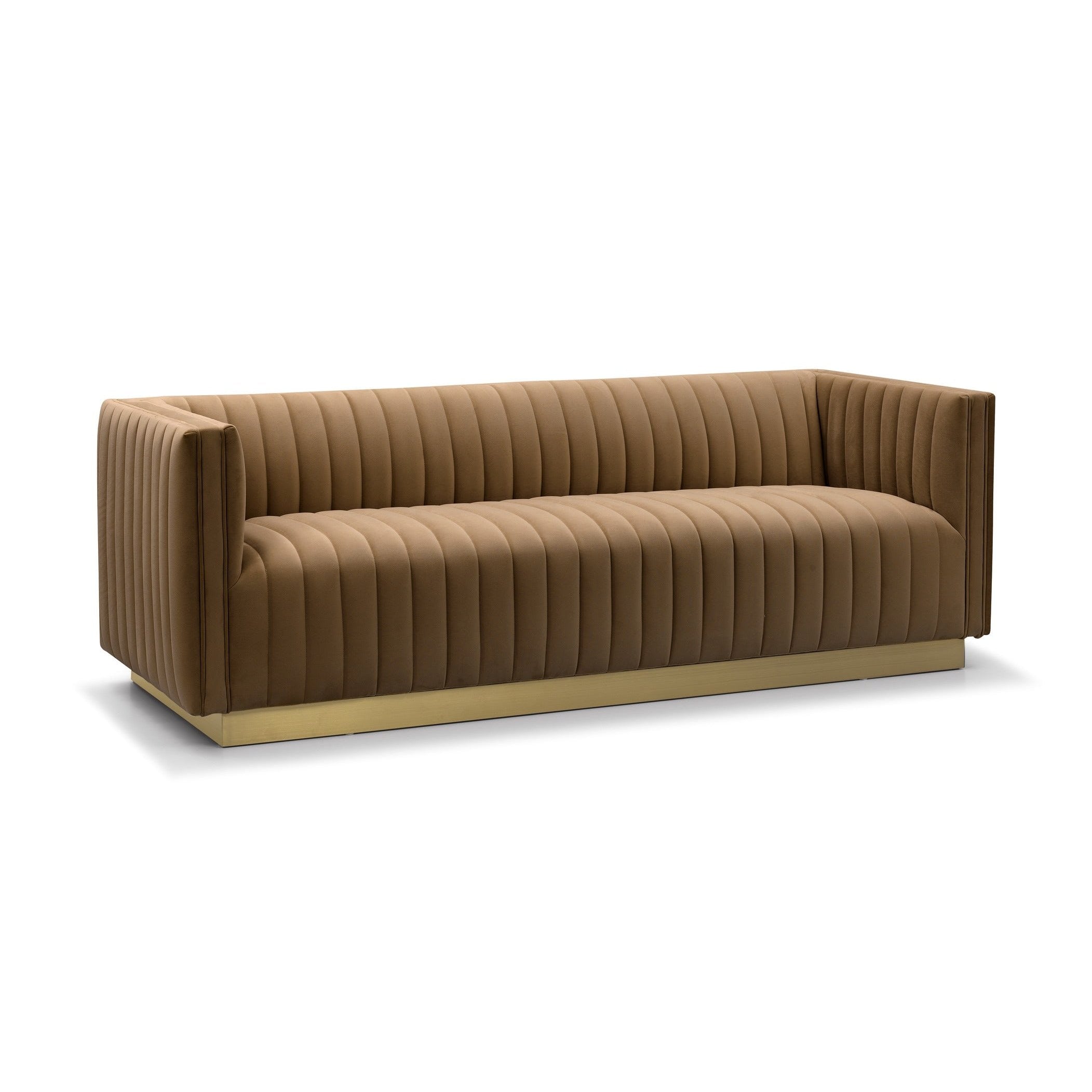 Elba Mid Century Retro Modern Sofa - Velvet Bronze