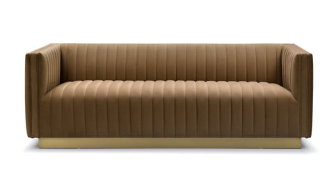 Elba Mid Century Retro Modern Sofa - Velvet Bronze