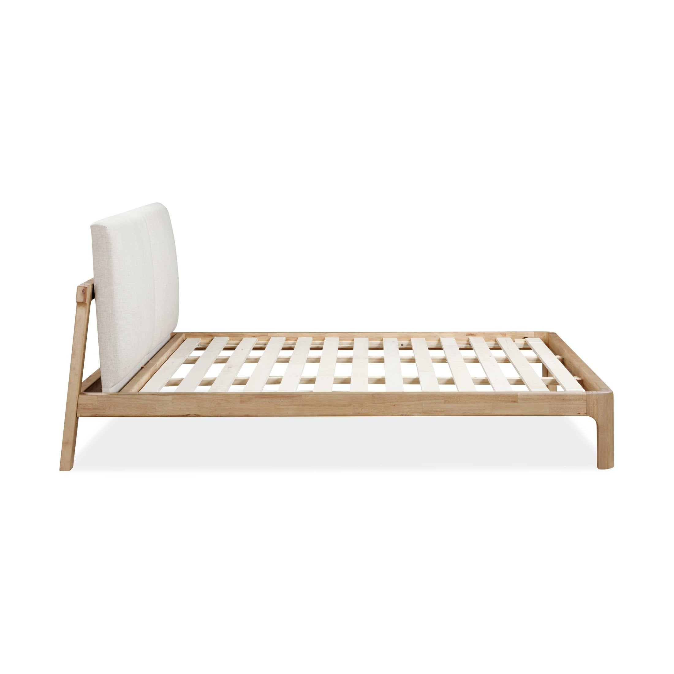 Furano Upholstered Two Cushion Platform Bed in Ginger and Natural Linen