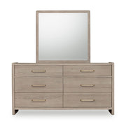 Gardenia Six Drawer Oak Wood Dresser in Chai
