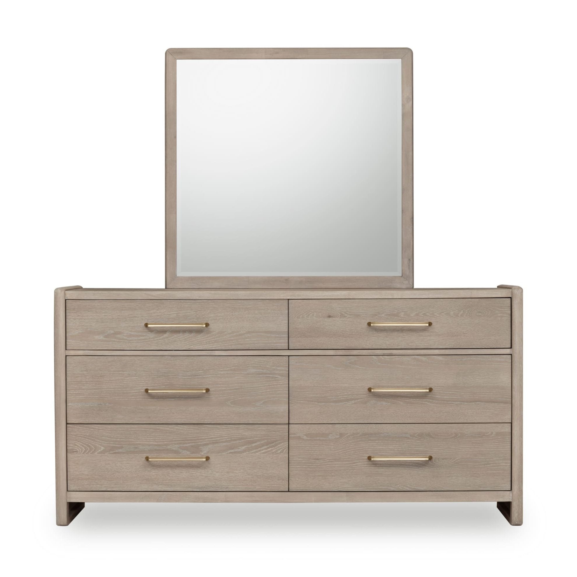 Gardenia Six Drawer Oak Wood Dresser in Chai