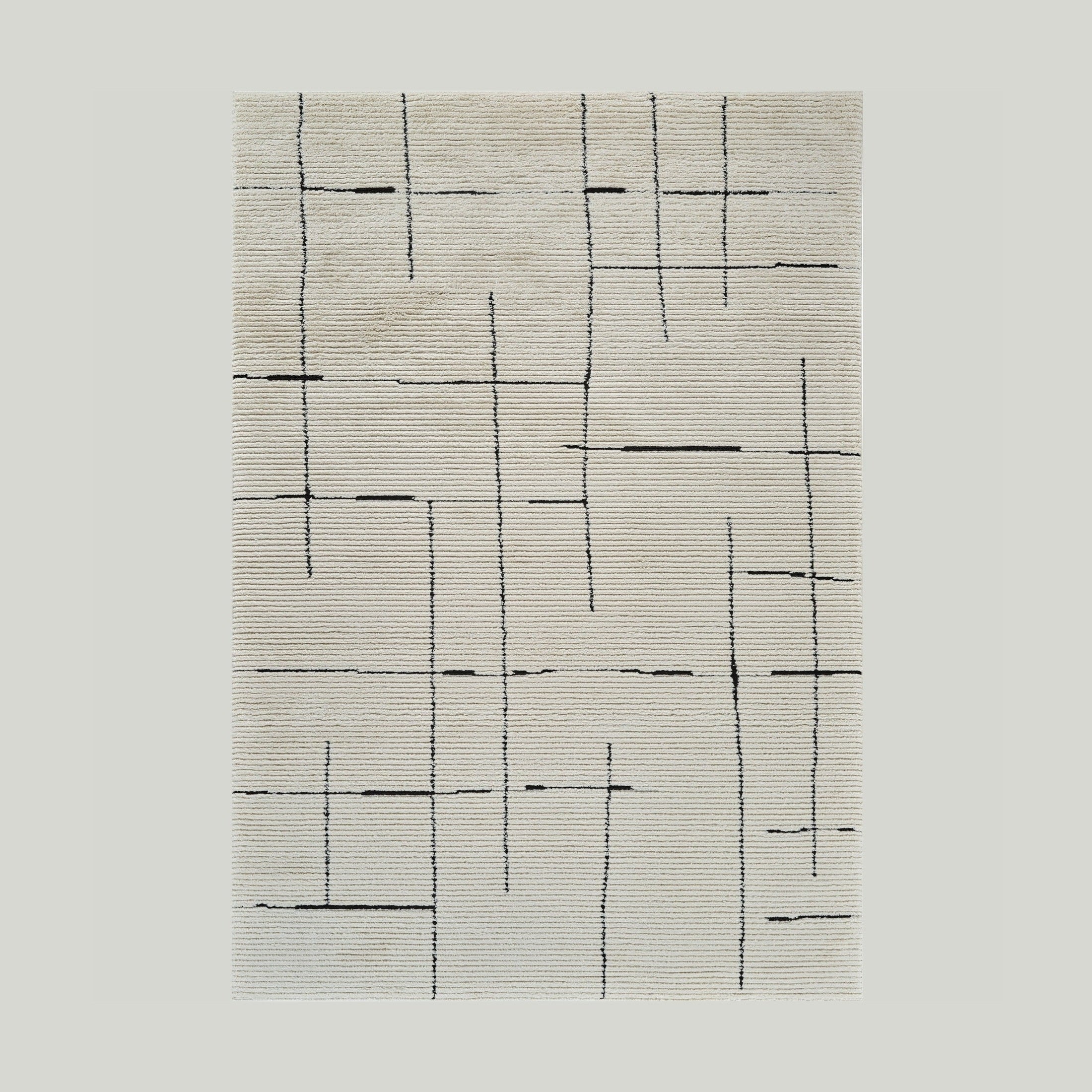Terra Cream Modern Geometric Area Rug – 7' x 10'