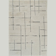 Terra Cream Modern Grid Rug – 5x8