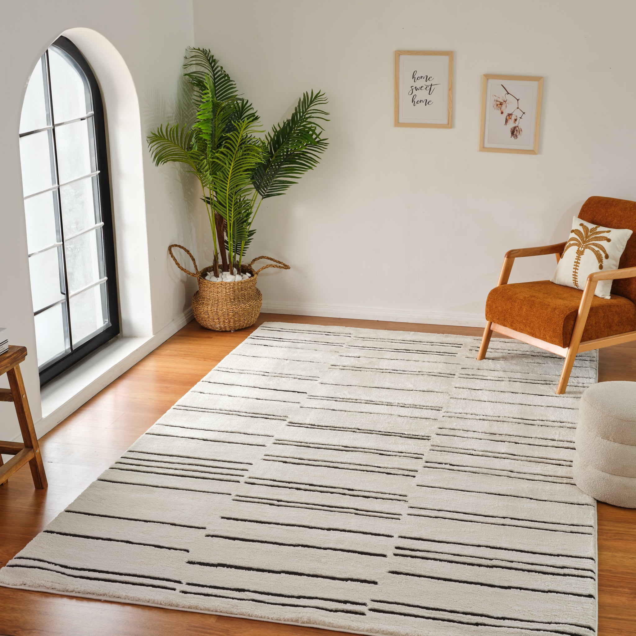 Terra Cream Linear Stripe Rug – 5x8