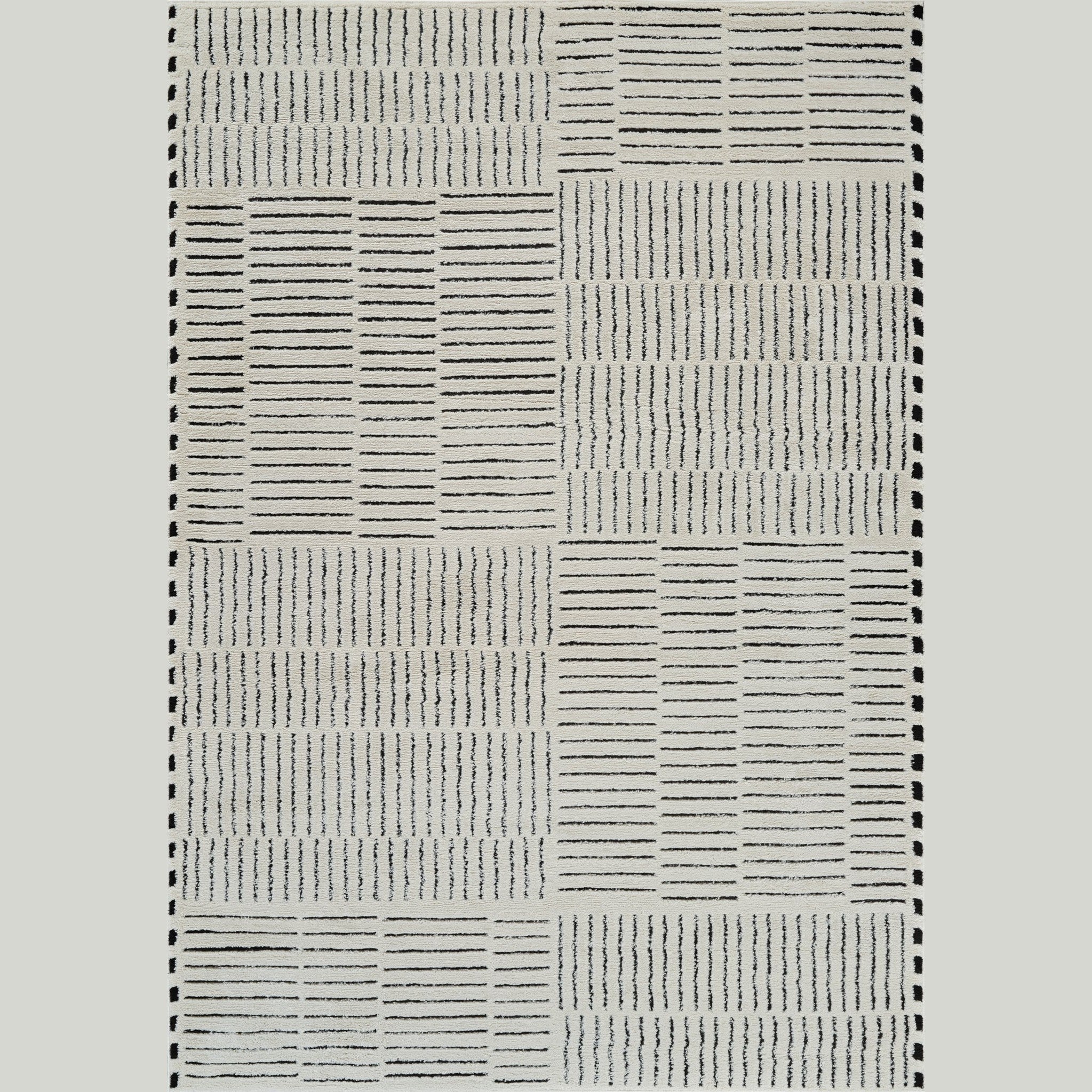 Terra Cream Abstract Striped Area Rug