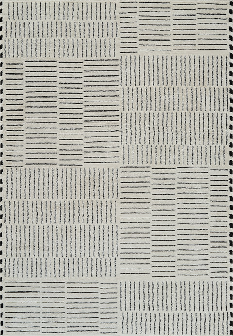 Terra Cream Abstract Striped Area Rug