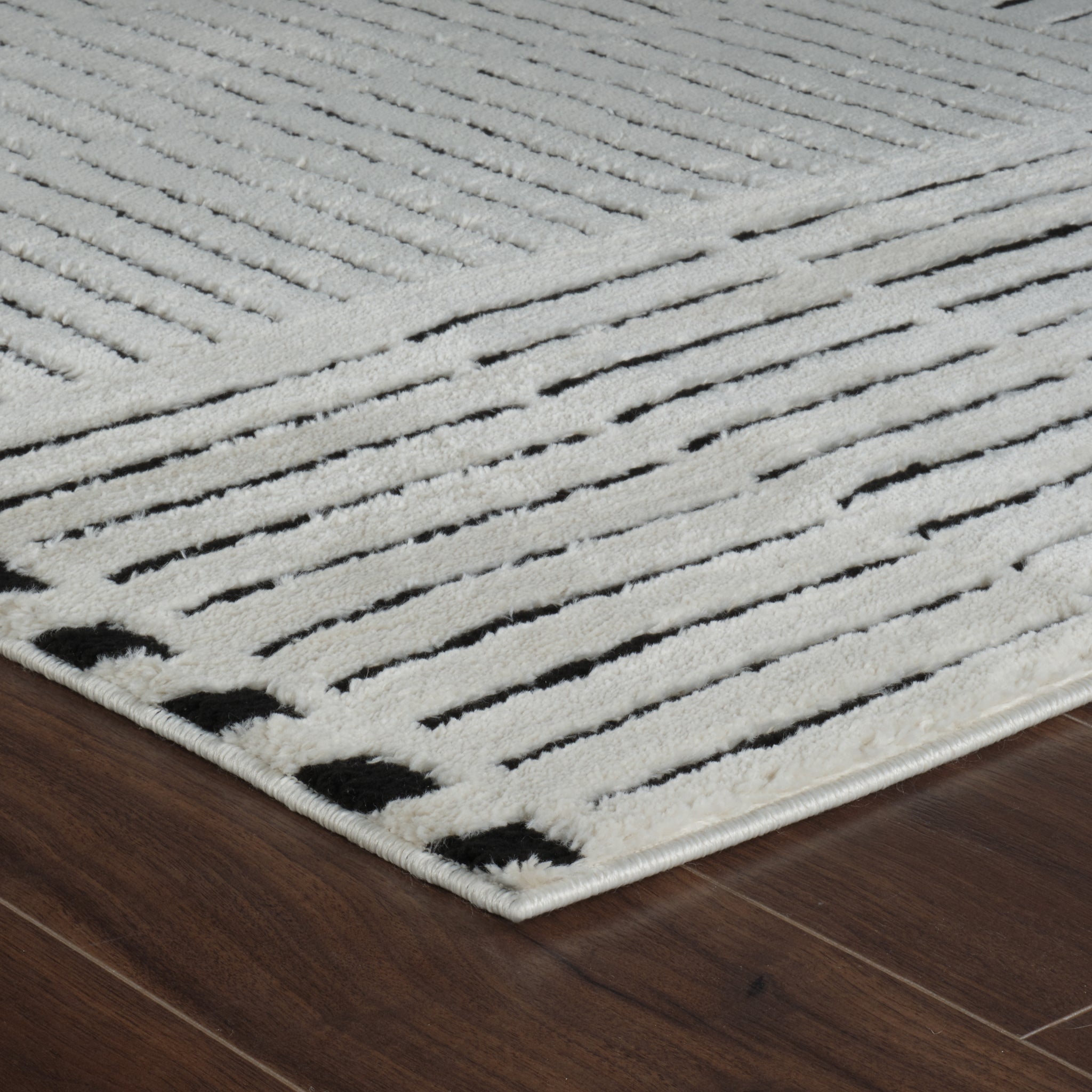 Terra Cream Abstract Striped Area Rug
