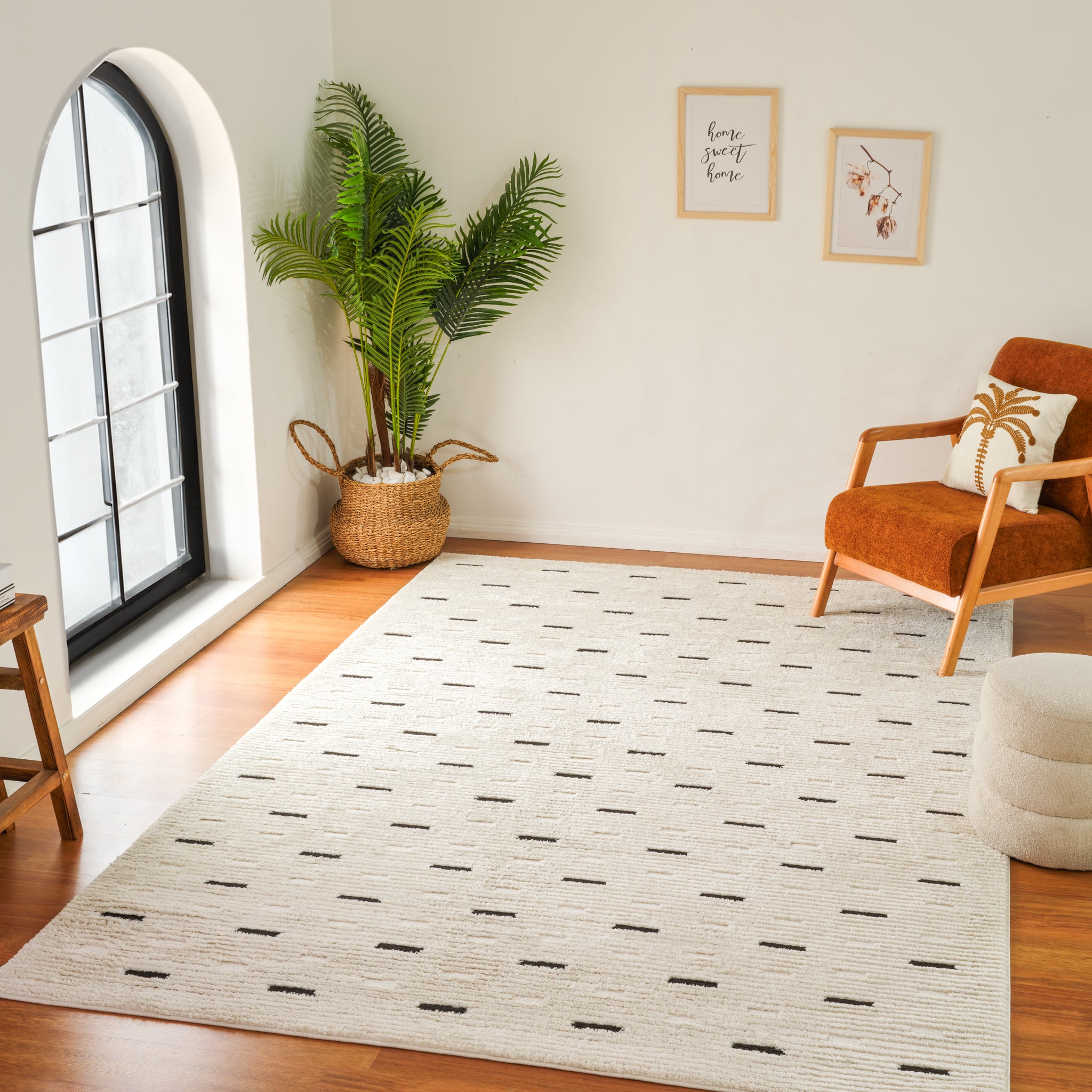 Terra Cream Textured Modern Area Rug