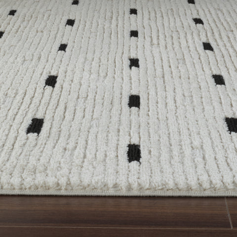 Terra Cream Modern Dot Textured Rug – 7x10