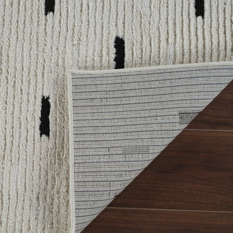 Terra Cream Modern Dot Textured Rug – 7x10