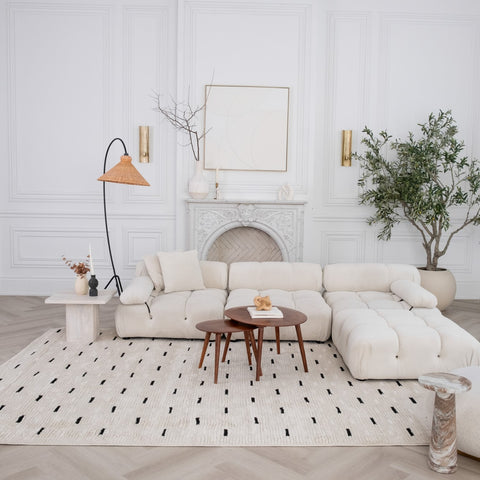 Terra Cream Minimal Dot Rug – 5x8