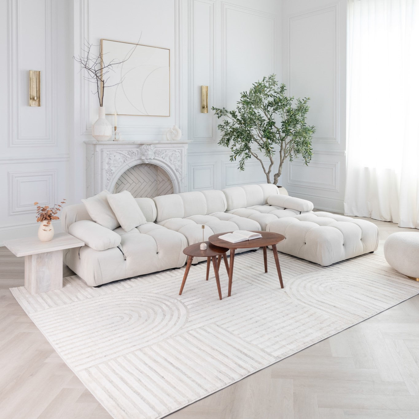 Tulum Beige Geometric Indoor Area Rug