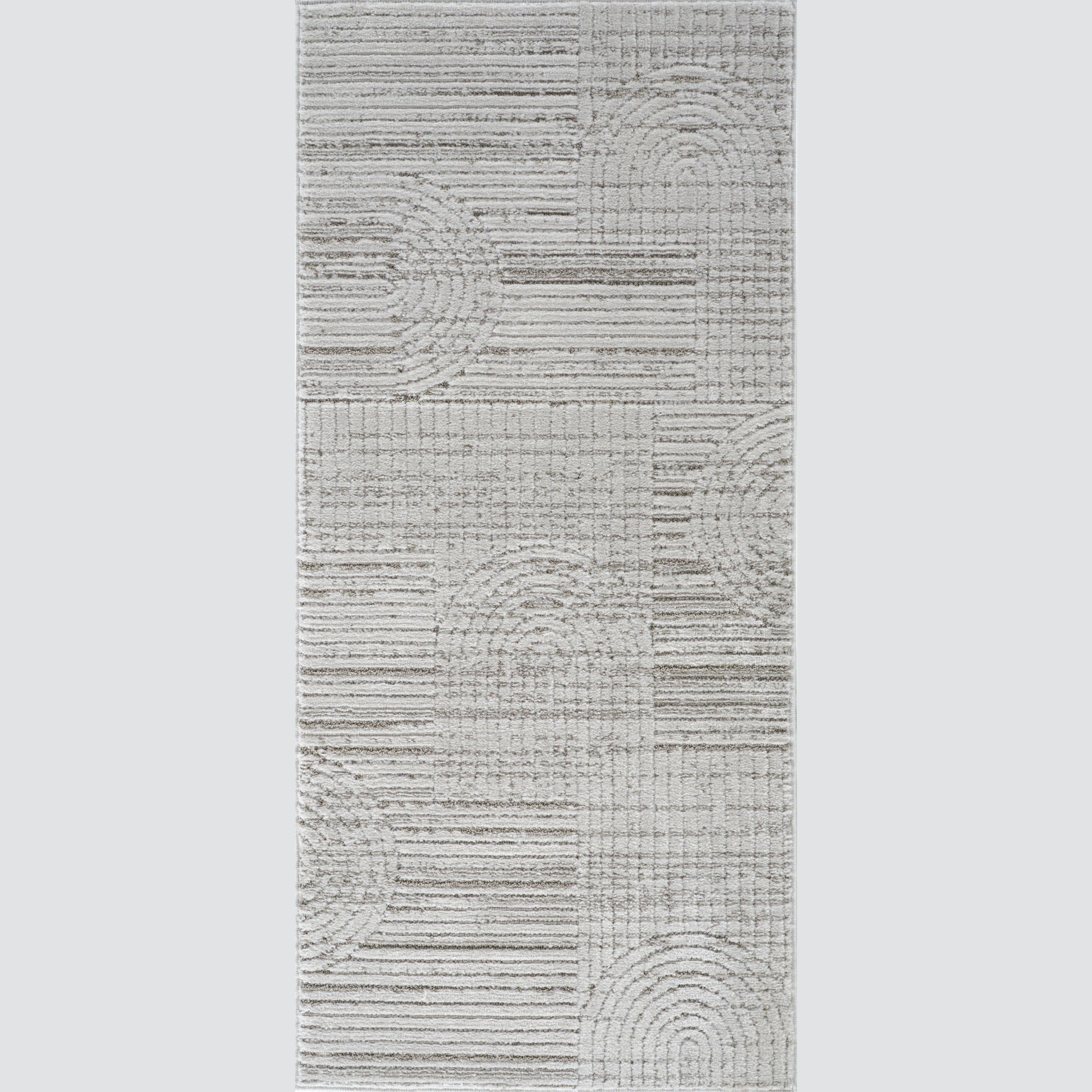 Tulum Grey Geometric Pattern Area Rug