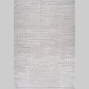 Tulum Grey Geometric Pattern Area Rug