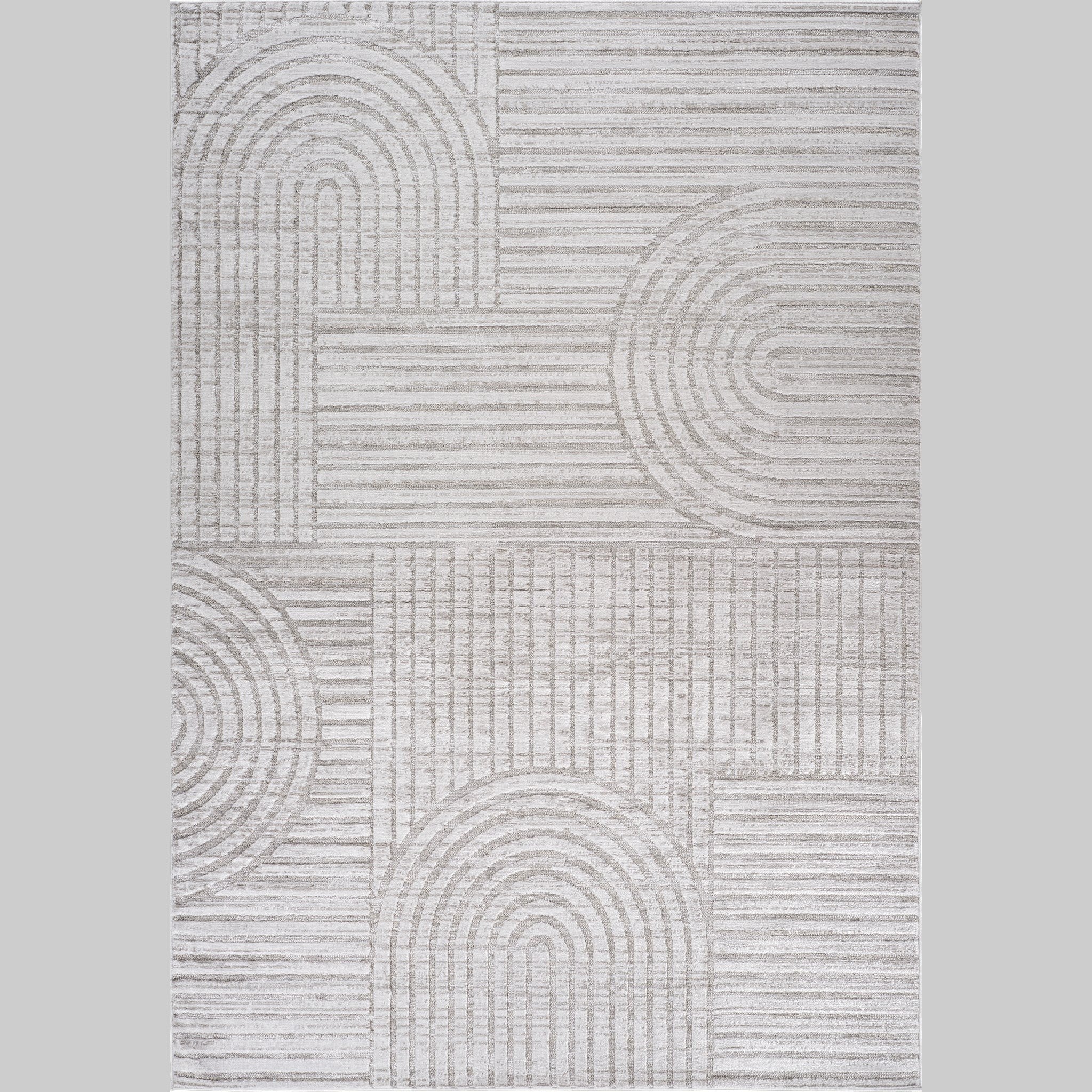 Tulum Grey Geometric Pattern Area Rug