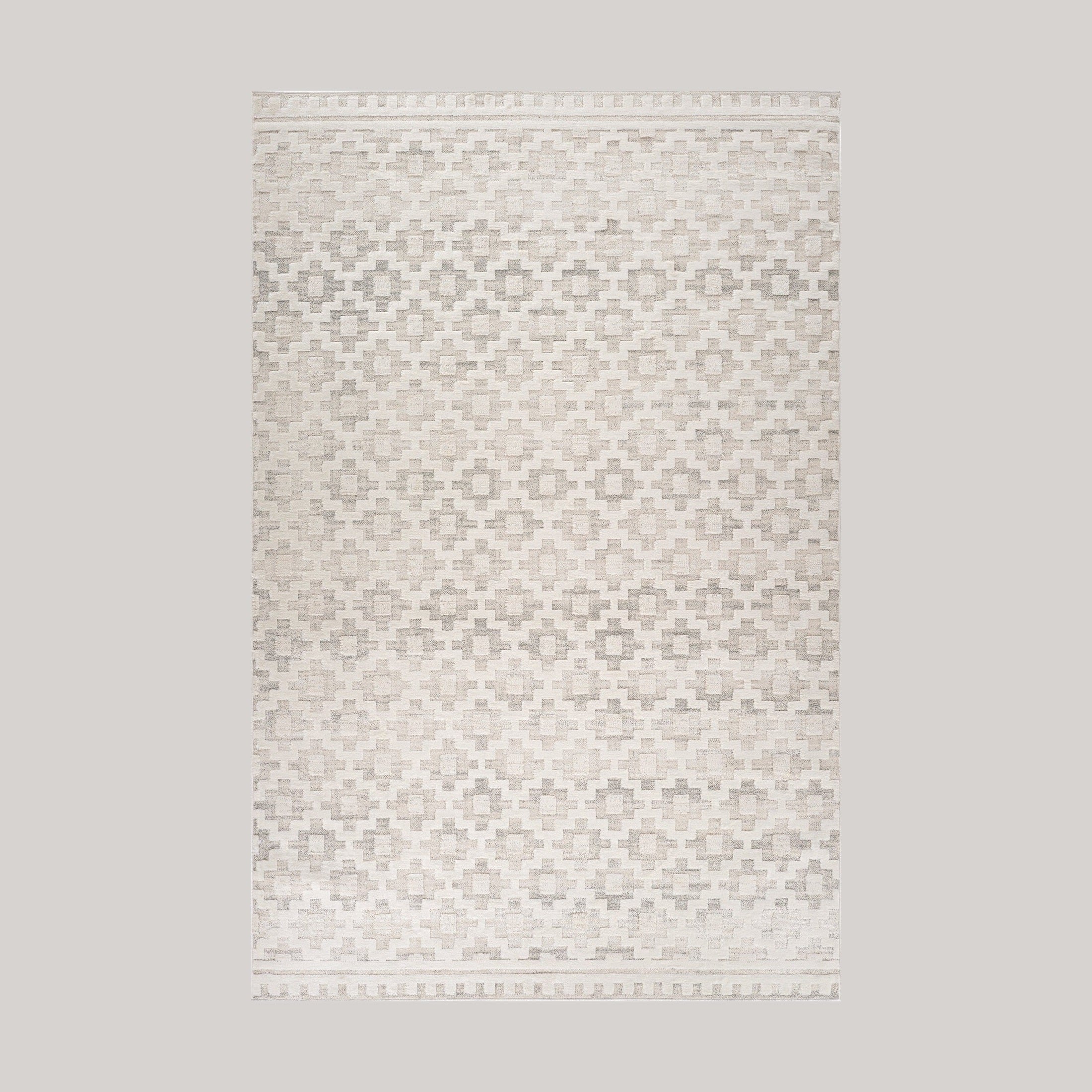 Tulum Beige Abstract Lines Area Rug