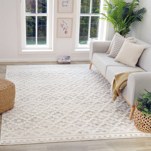 Tulum Beige Modern Area Rug – 5' x 8'