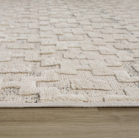 Tulum Beige Modern Area Rug – 5' x 8'