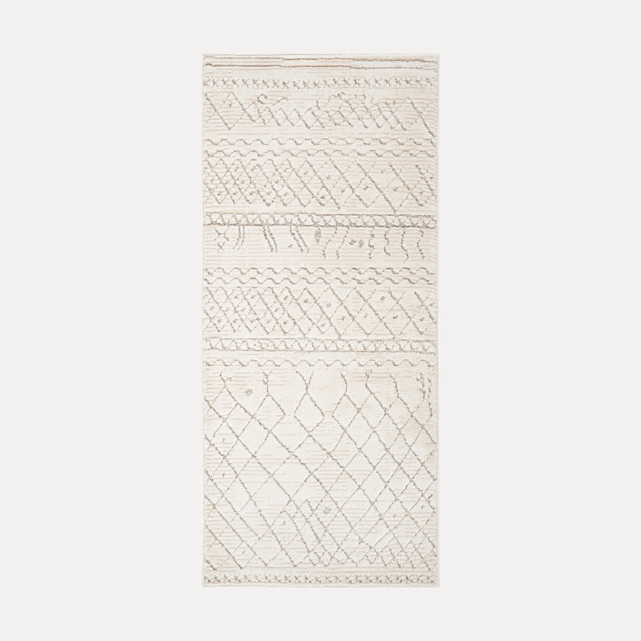 Tulum Beige Textured Moroccan Area Rug