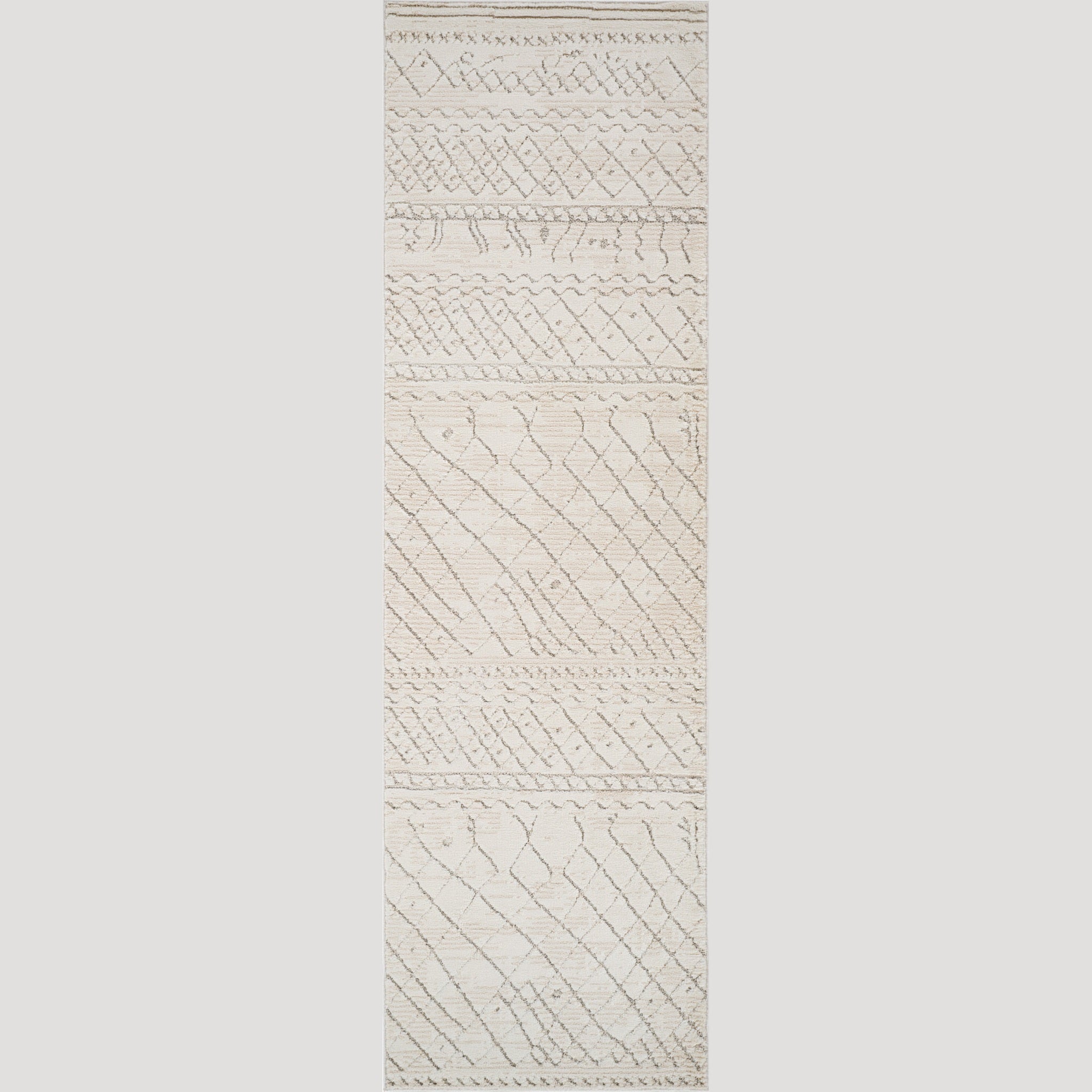 Tulum Beige Textured Moroccan Area Rug