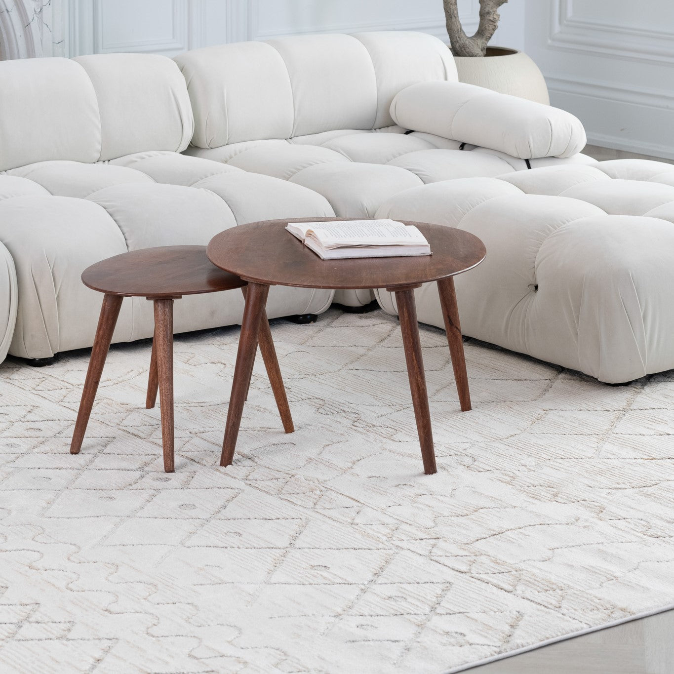 Tulum Beige Textured Moroccan Area Rug