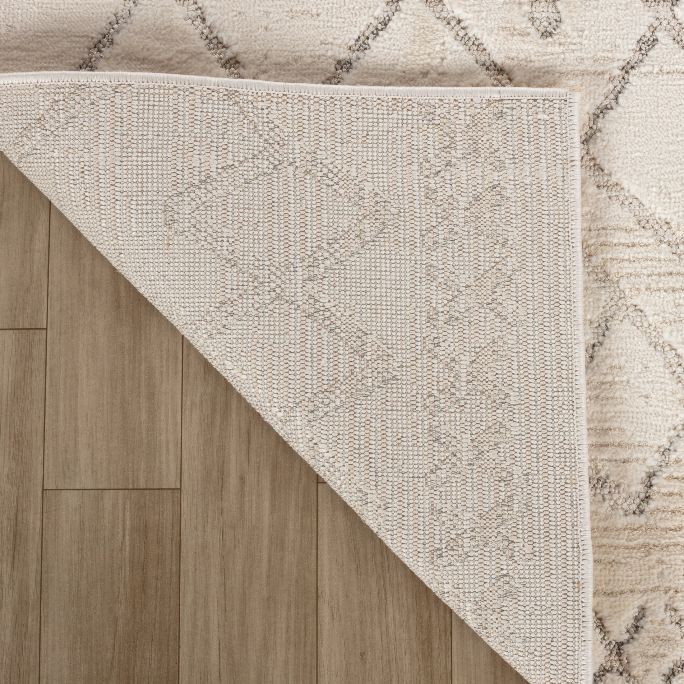 Tulum Beige Textured Moroccan Area Rug