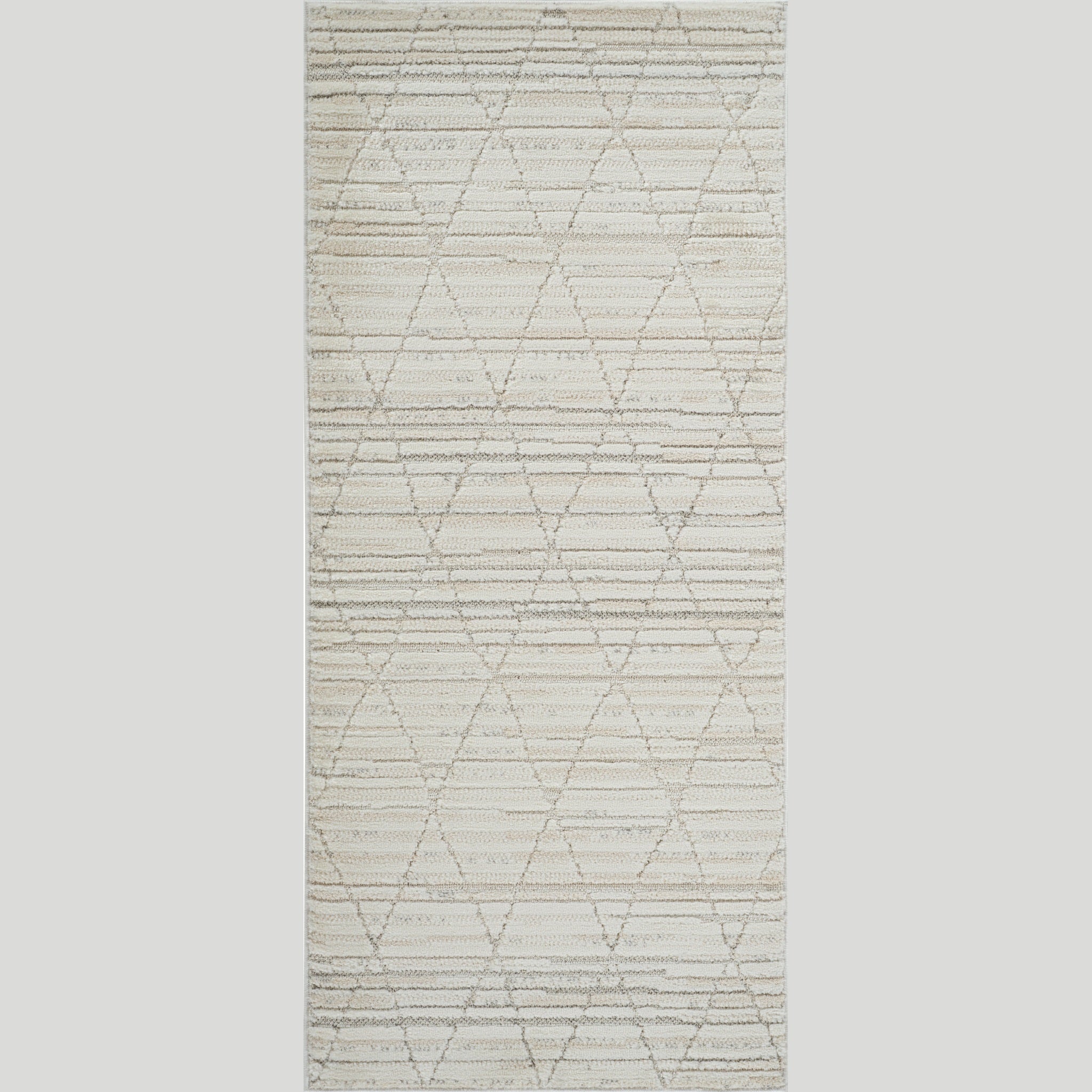 Tulum Beige Boho Diamond Area Rug