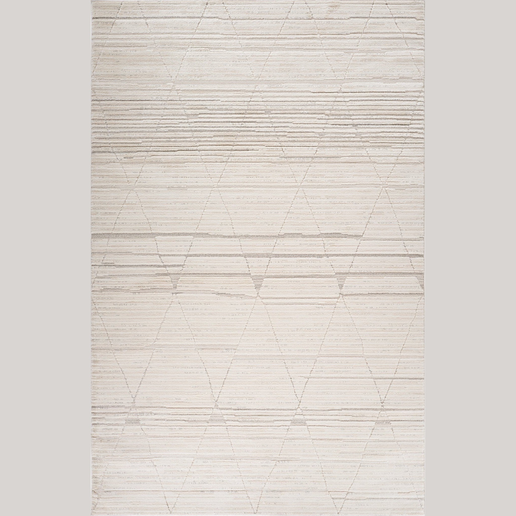 Tulum Beige Boho Diamond Area Rug
