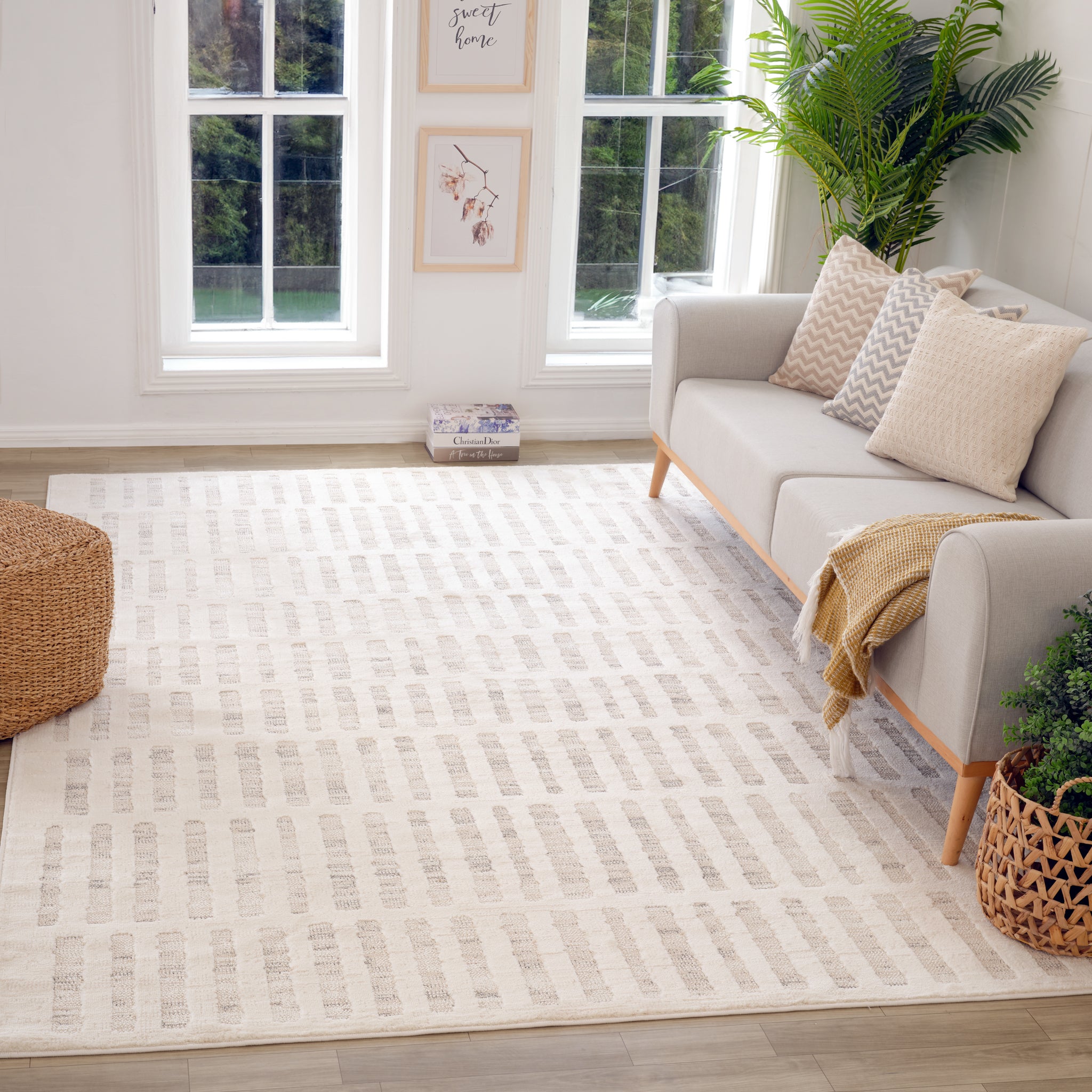 Tulum Beige Abstract Tribal Area Rug