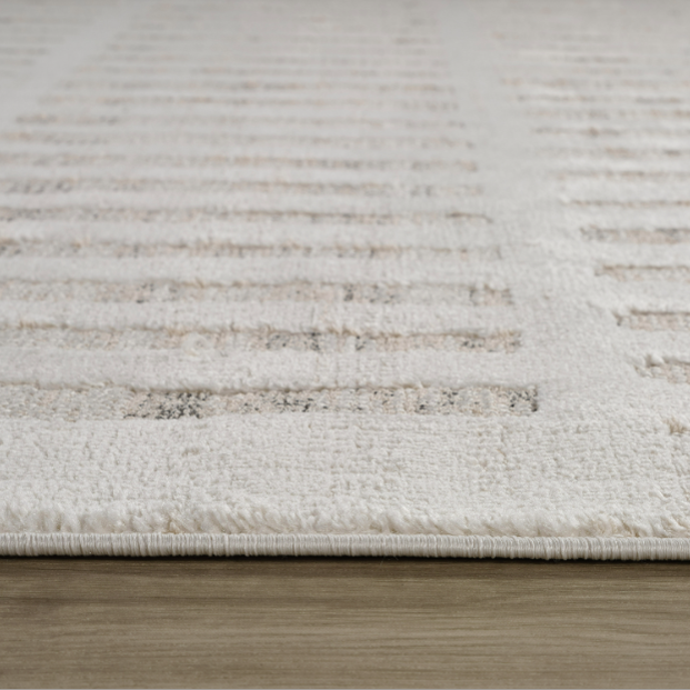 Tulum Beige Linear Modern Area Rug