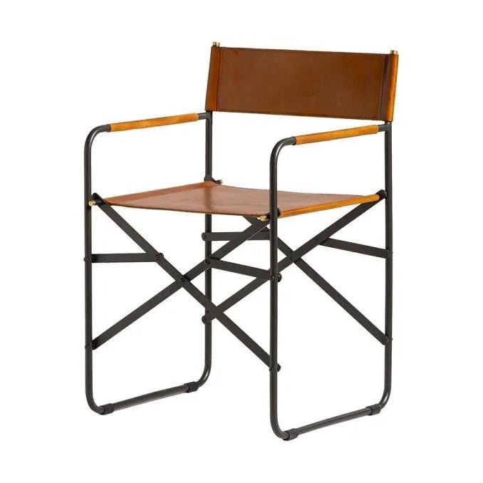 Betty Genuine Leather Chair in Tan color