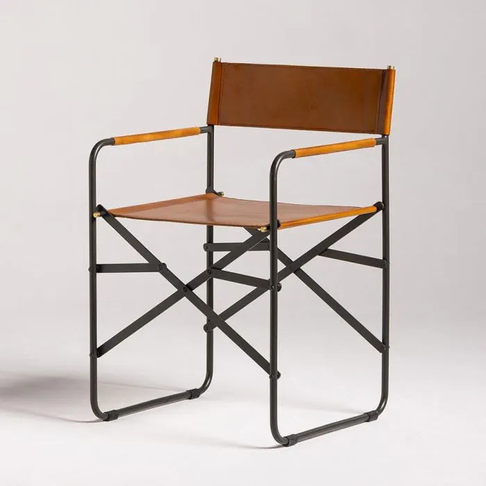 Betty Genuine Leather Chair in Tan color