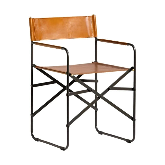 Betty Genuine Leather Chair in Tan color