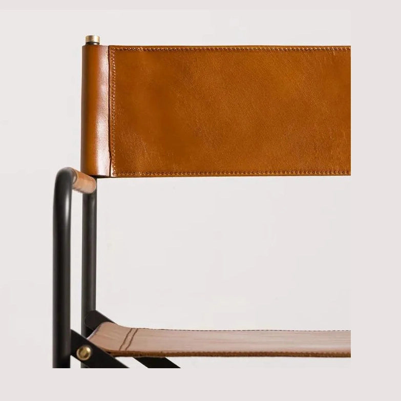 Betty Genuine Leather Chair in Tan color
