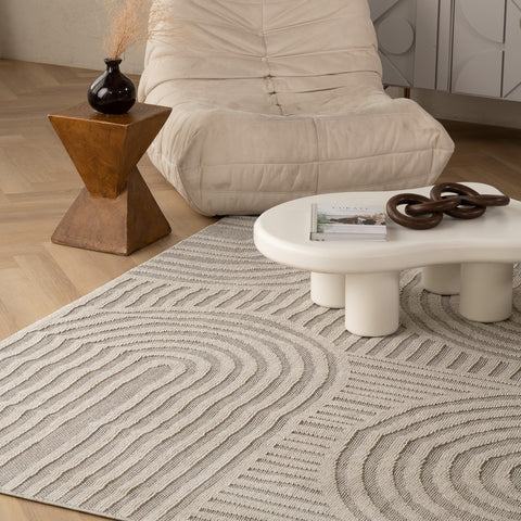 Utopia Grey Geometric Modern Area Rug – 5' x 8'