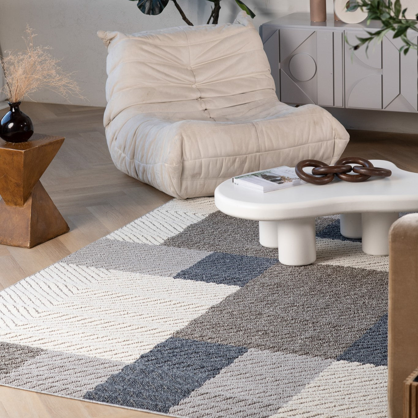 Utopia Grey Modern Abstract Area Rug